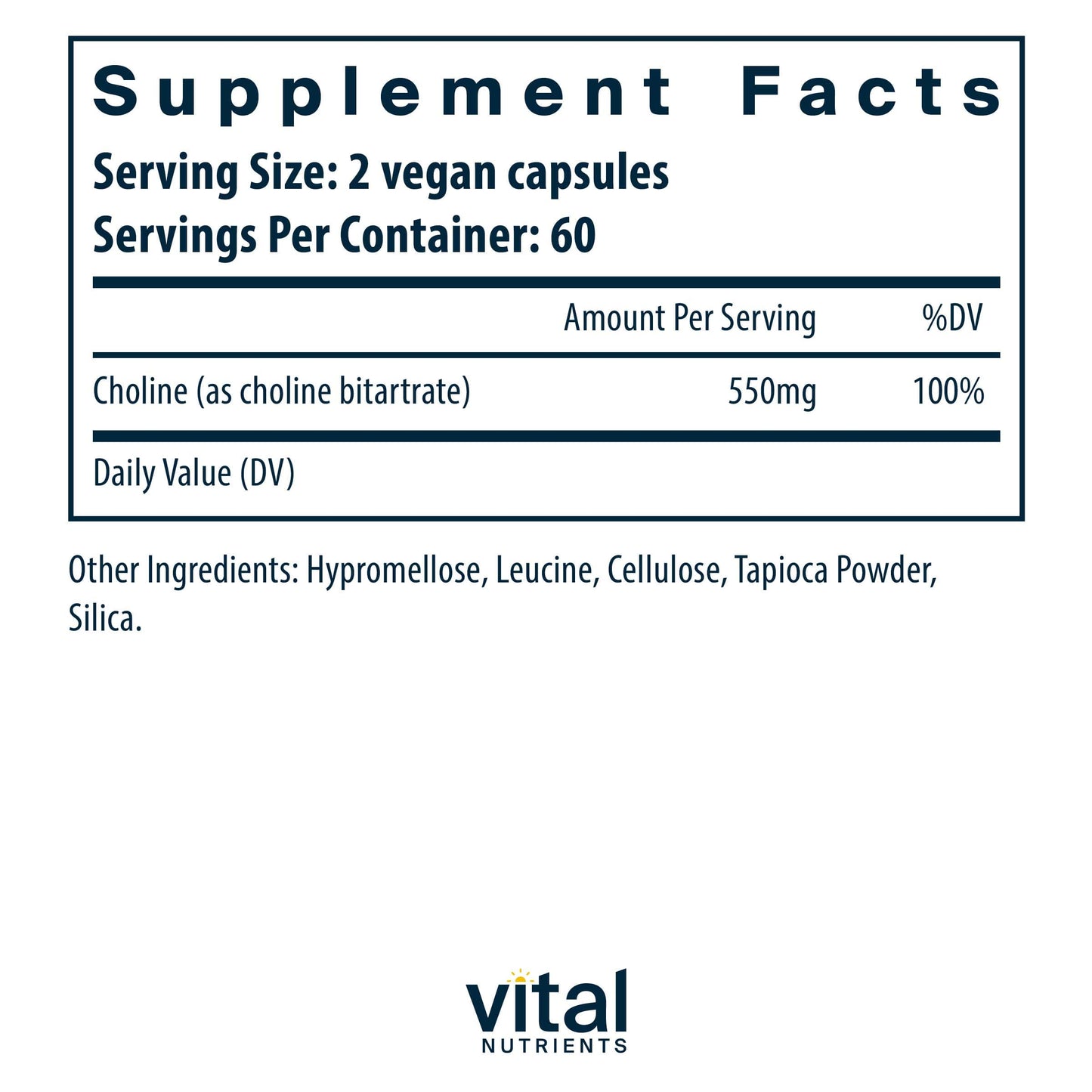 Vital Nutrients Choline 550mg