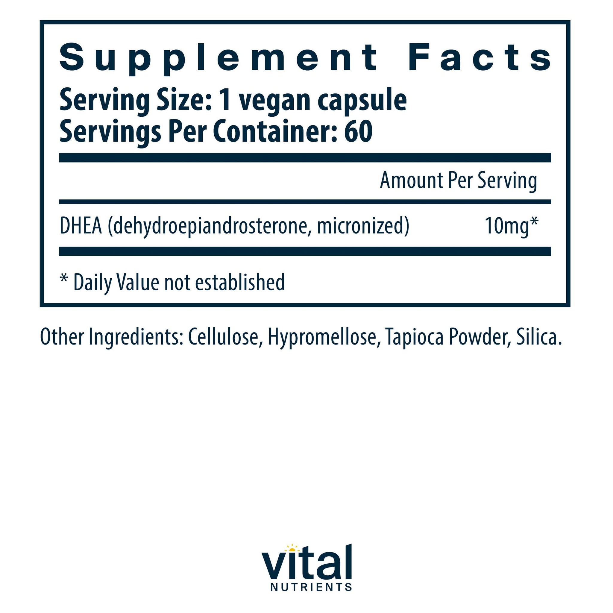 Vital Nutrients DHEA (micronized) 10mg