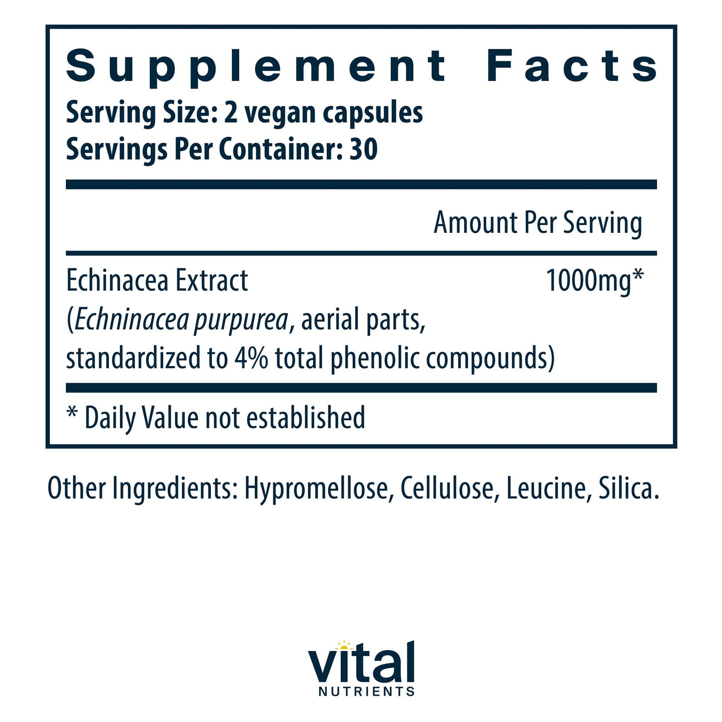 Vital Nutrients Echinacea Extract 1000mg