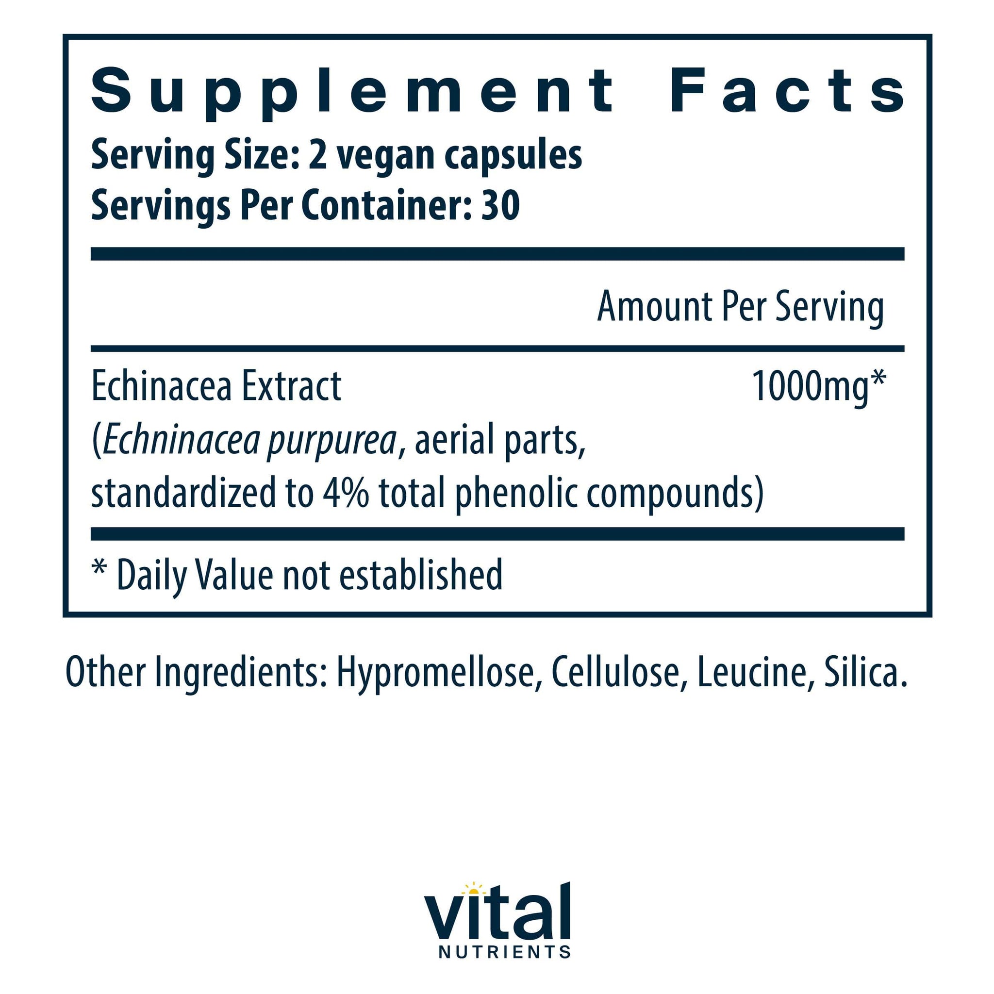 Vital Nutrients Echinacea Extract 1000mg
