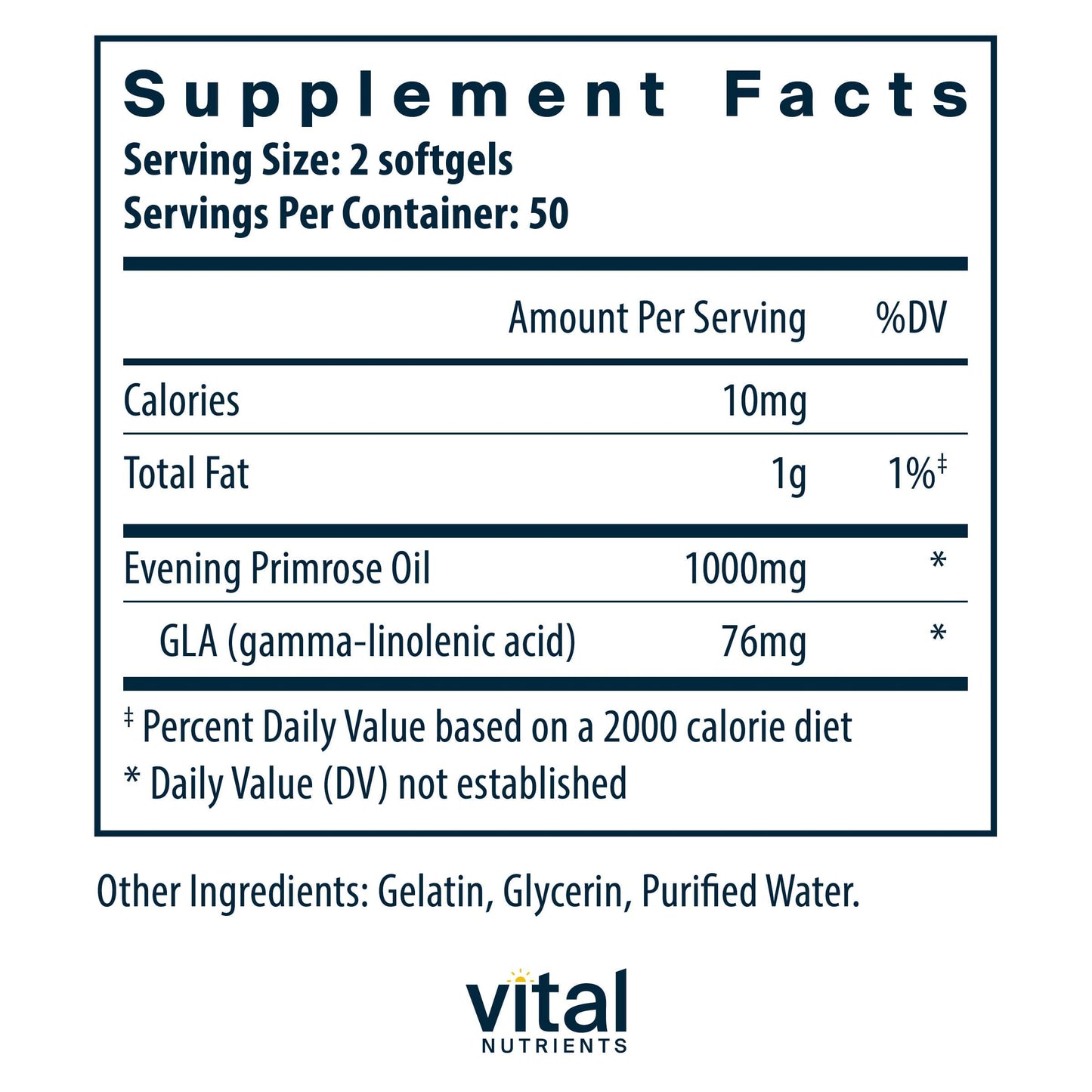 Vital Nutrients Evening Primrose Oil