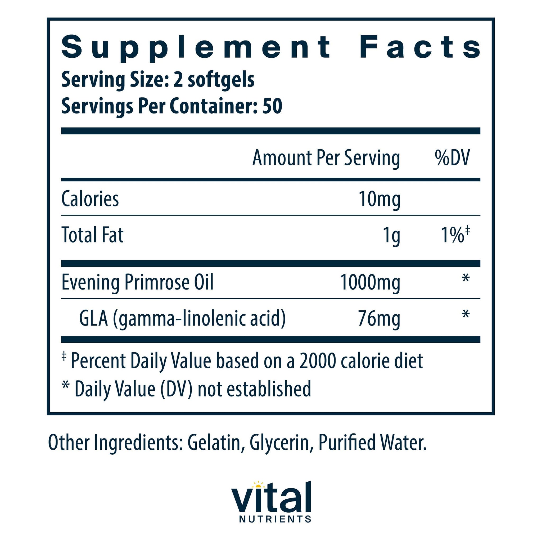 Vital Nutrients Evening Primrose Oil