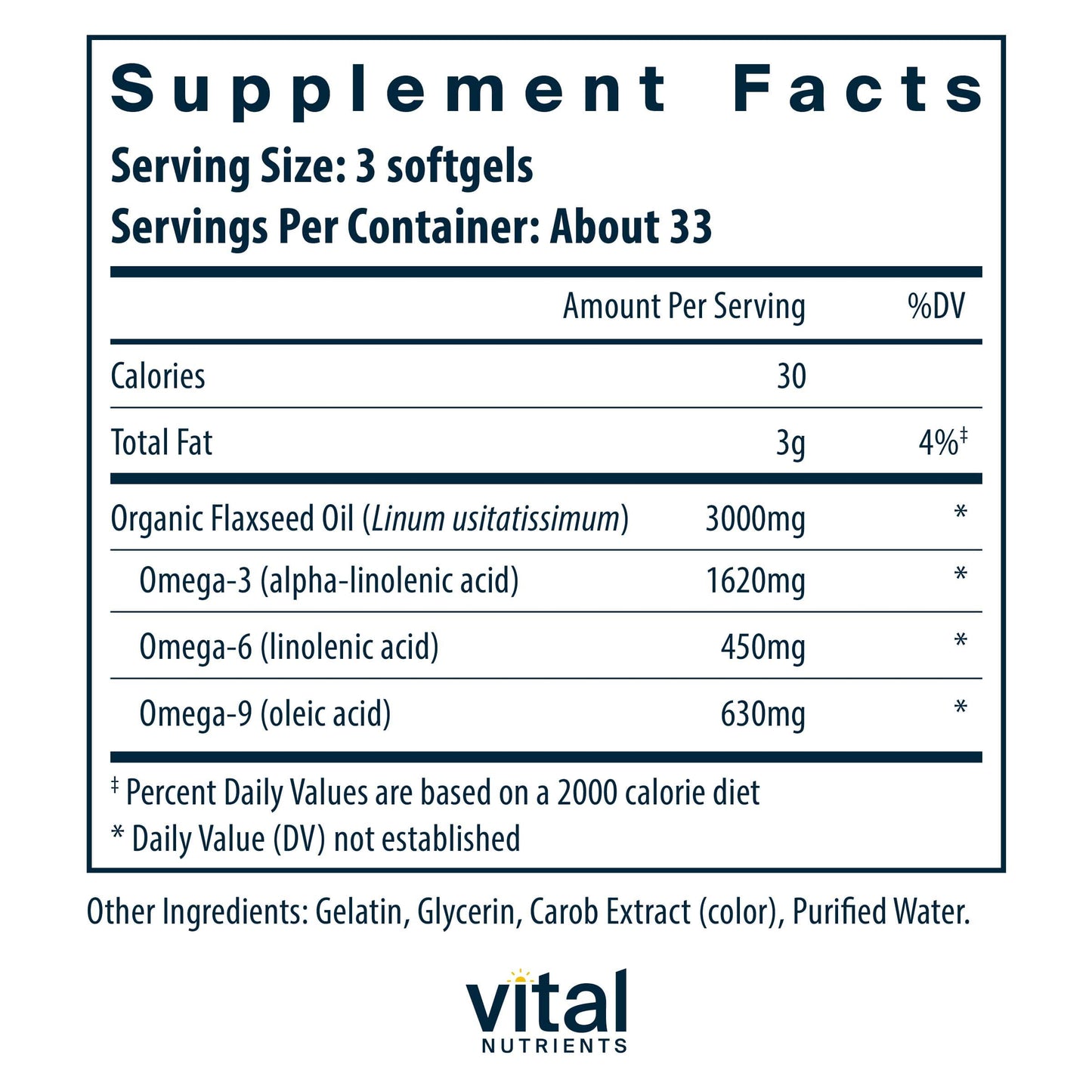 Vital Nutrients Flax Oil