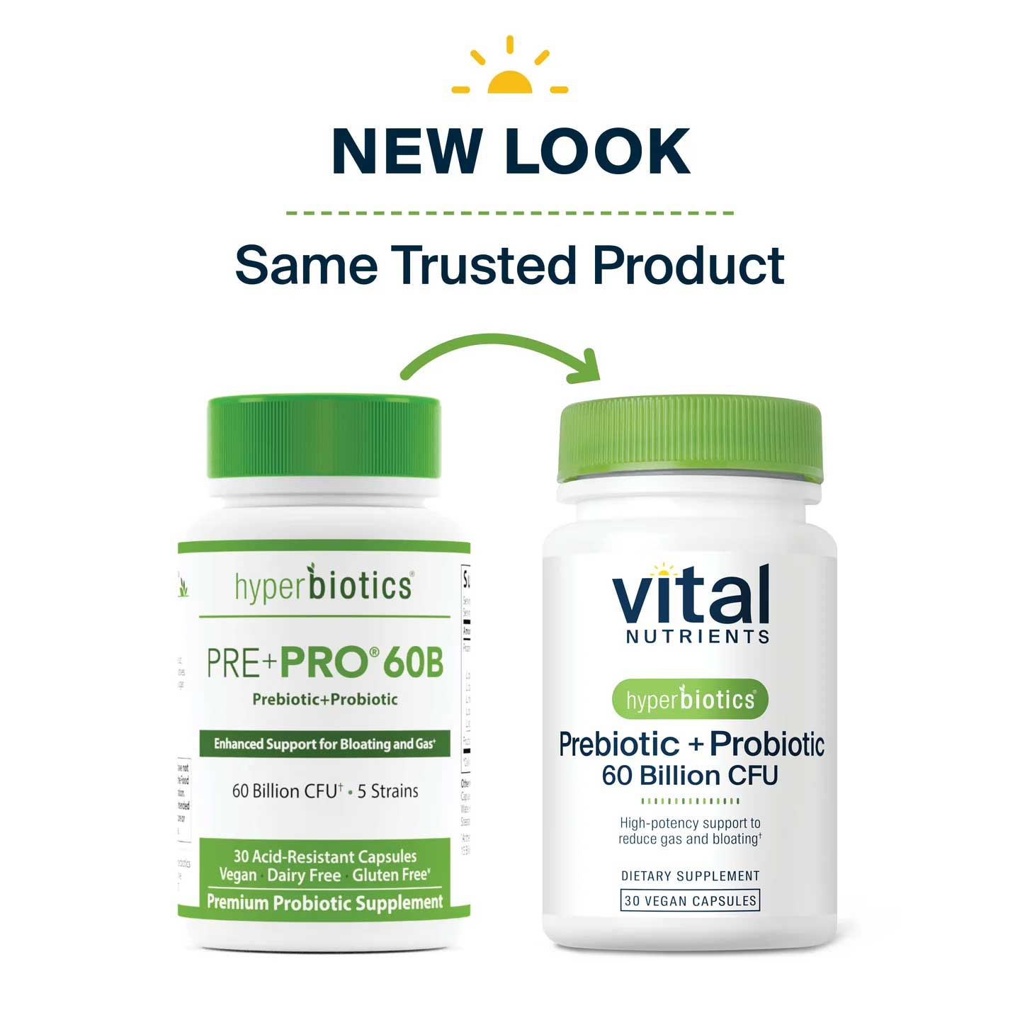 Vital Nutrients Hyperbiotics Prebiotic + Probiotic 60 Billion CFU