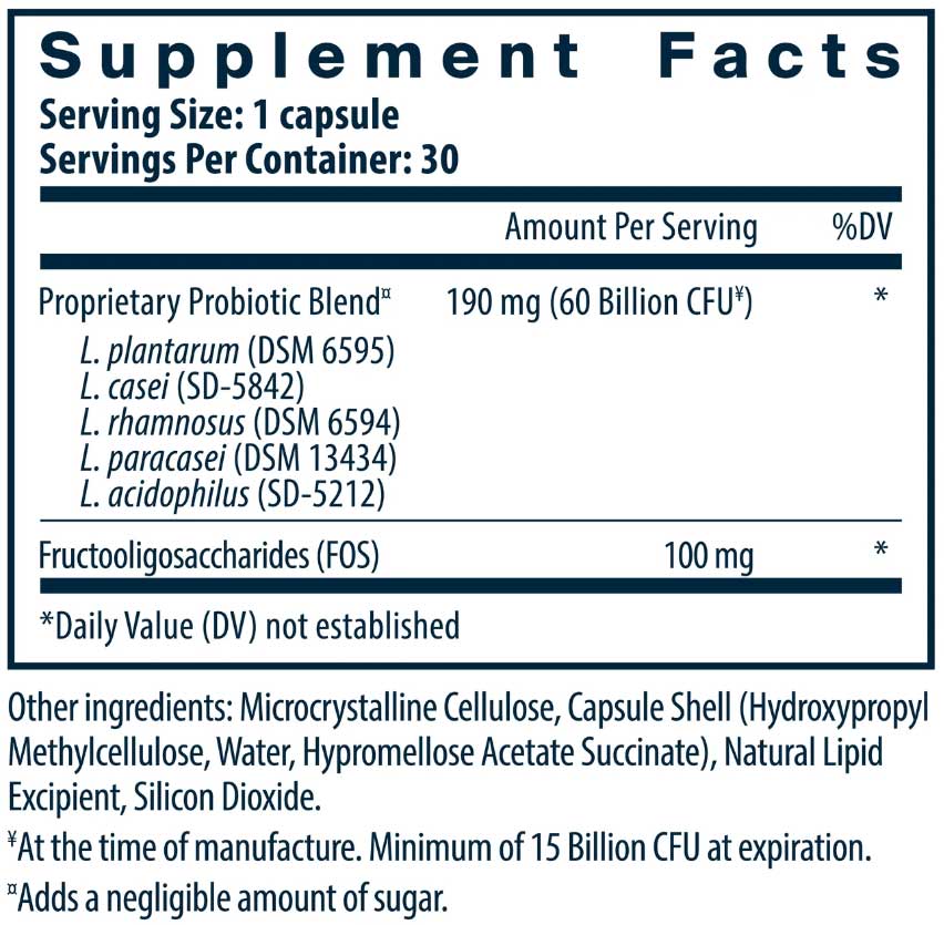 Vital Nutrients Hyperbiotics Prebiotic + Probiotic 60 Billion CFU