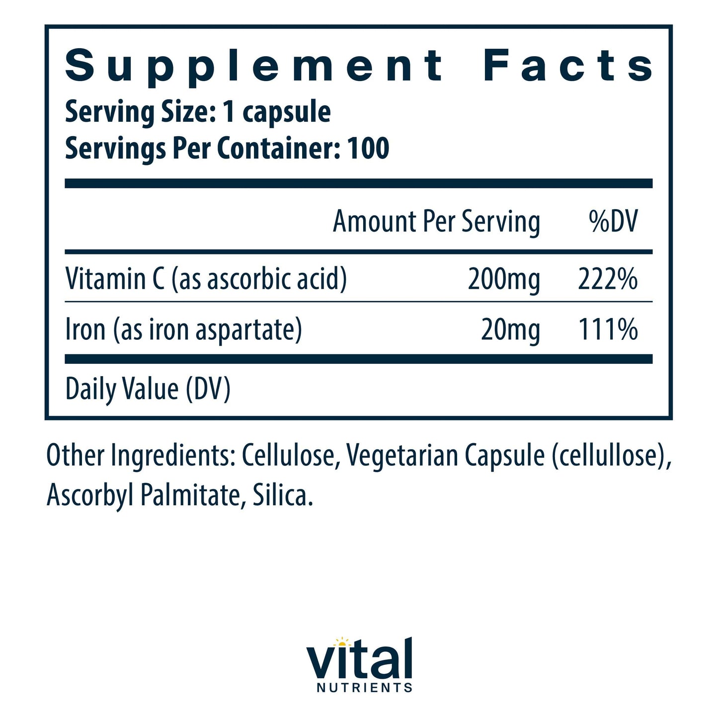 Vital Nutrients Iron Plus C