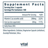 Vital Nutrients Iron Plus C