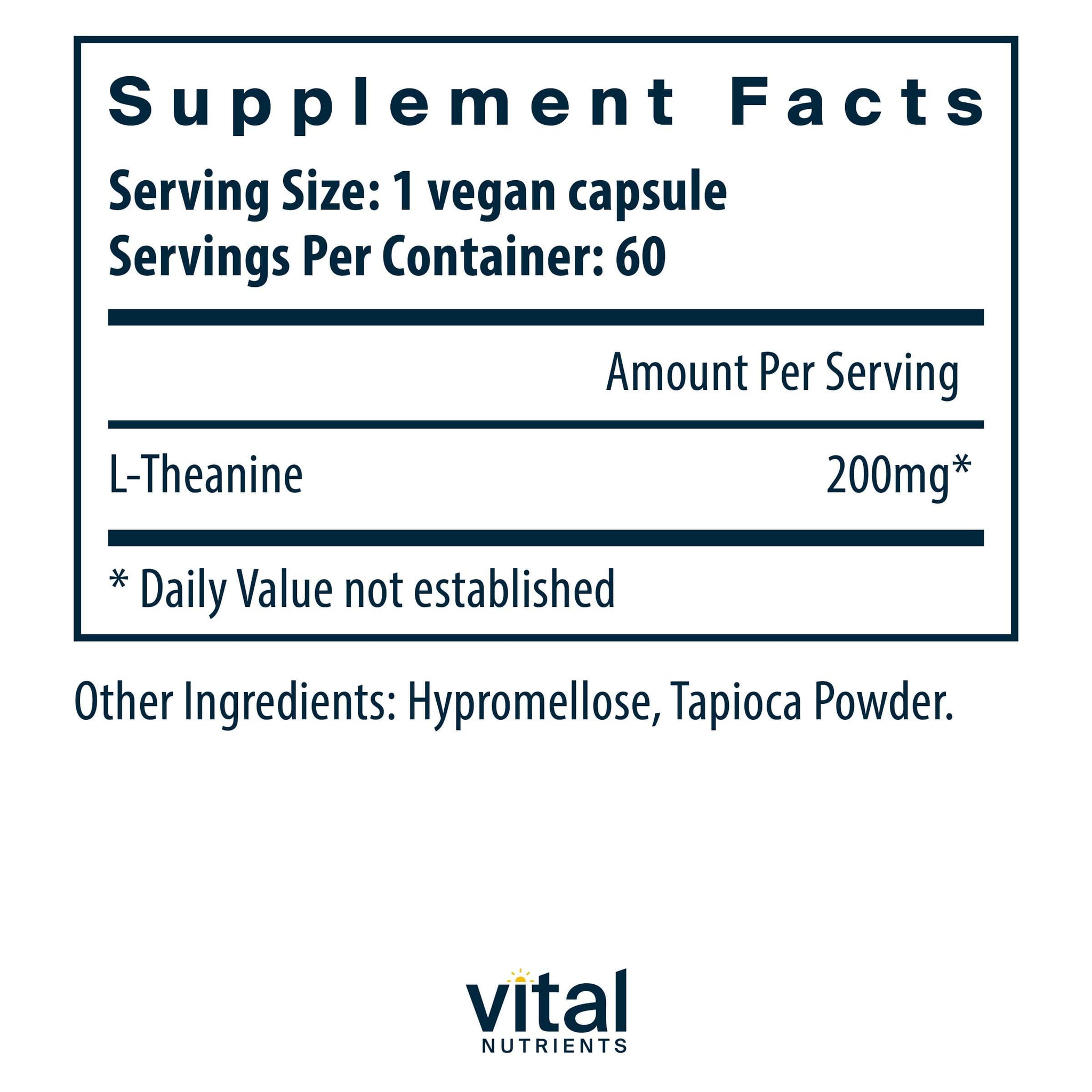 Vital Nutrients L-Theanine 200mg