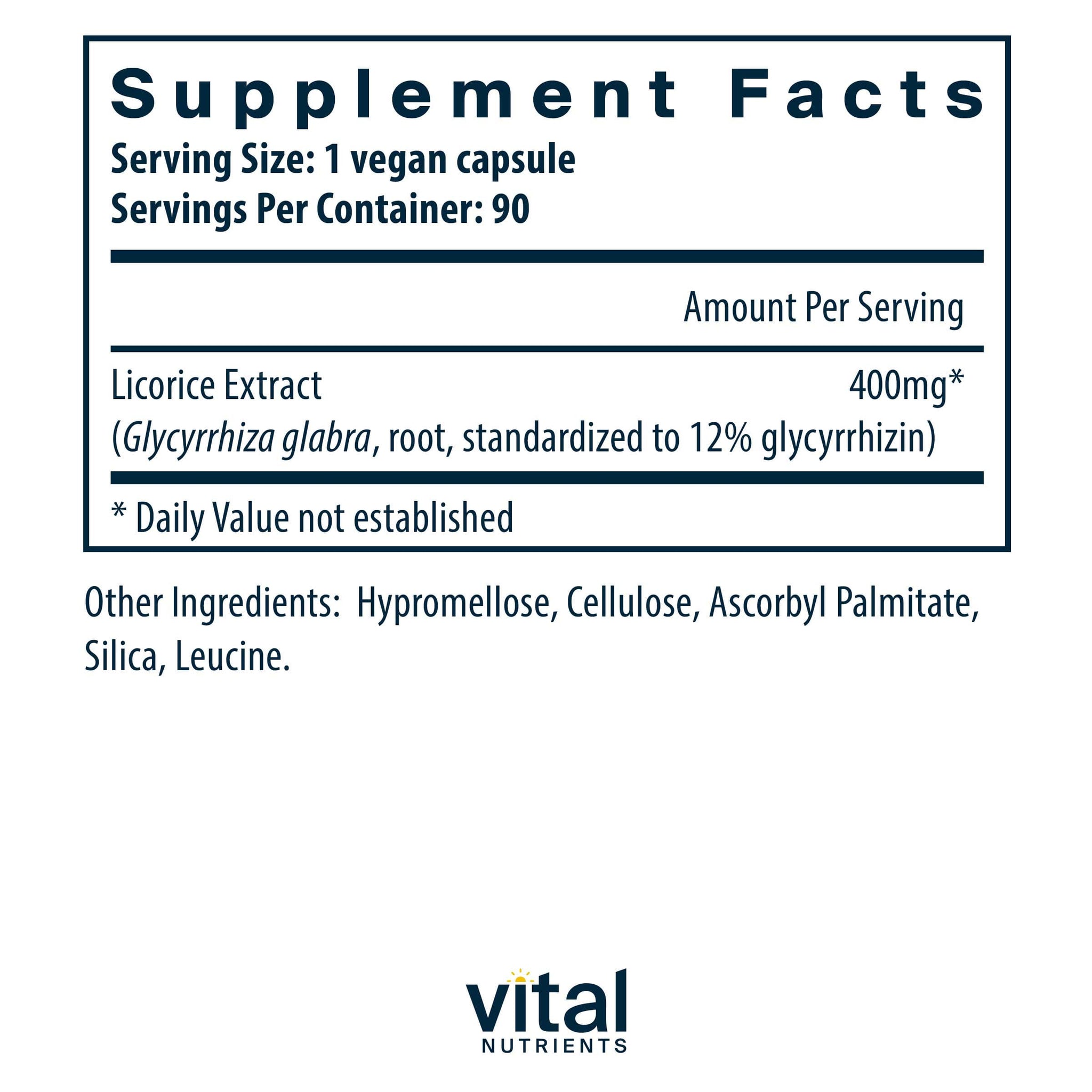 Vital Nutrients Licorice Root Extract 400mg