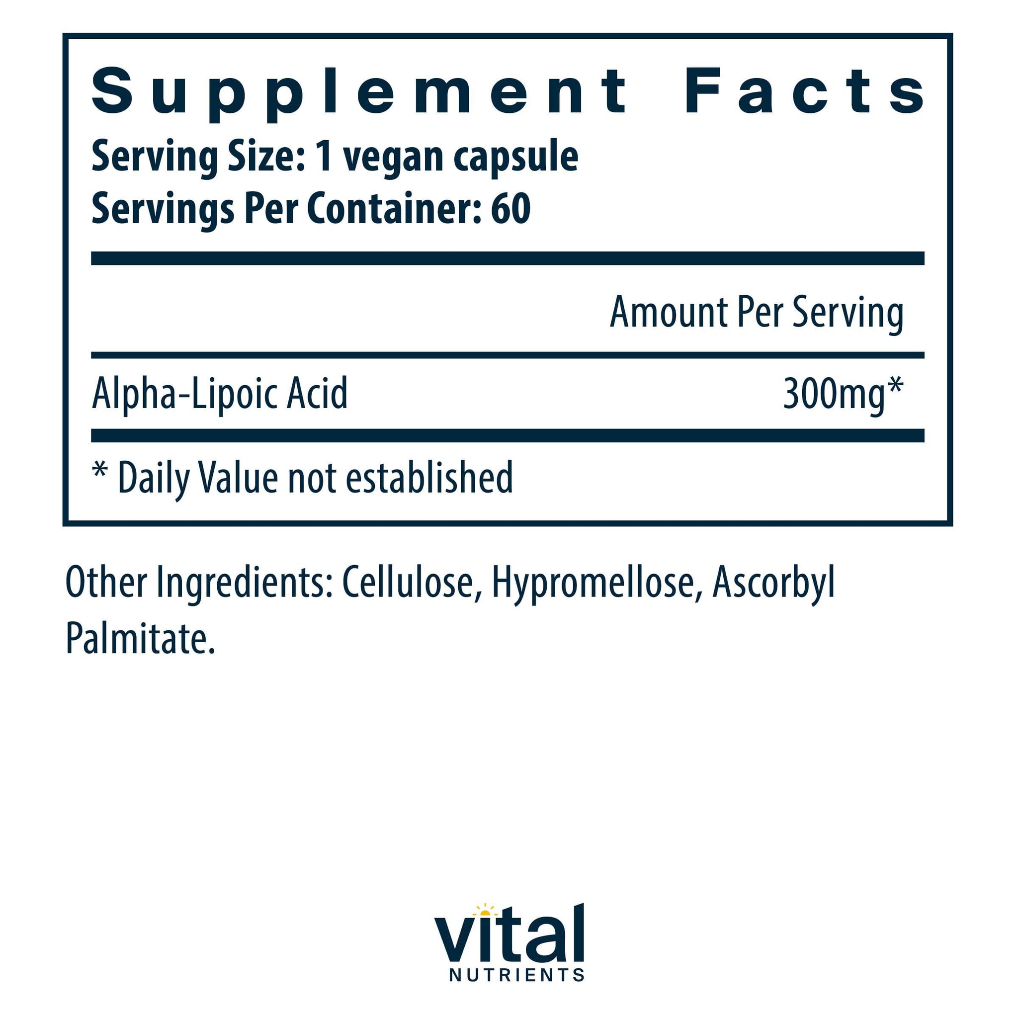 Vital Nutrients Lipoic Acid 300mg