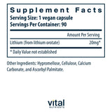 Vital Nutrients Lithium (orotate) 20mg