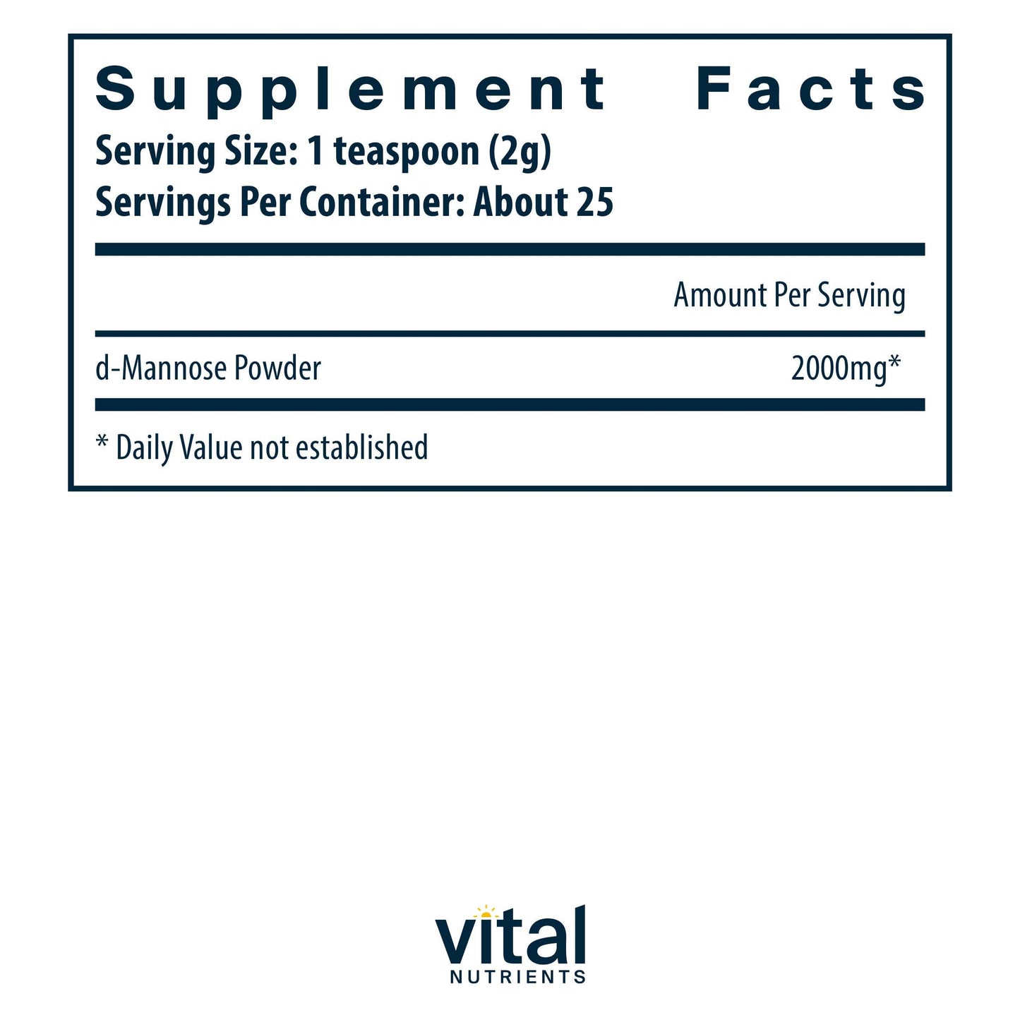 Vital Nutrients Mannose Powder