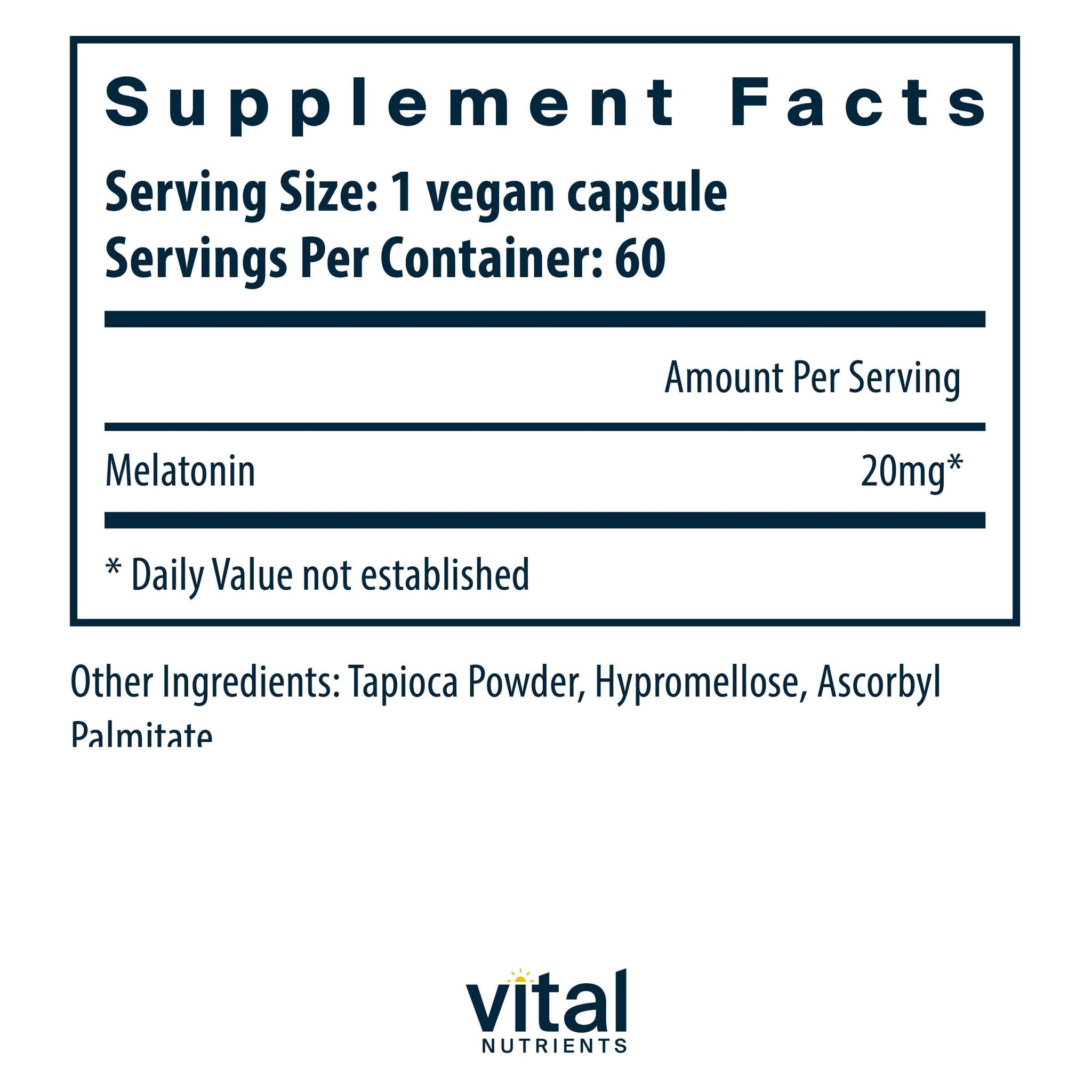 Vital Nutrients Melatonin 20mg