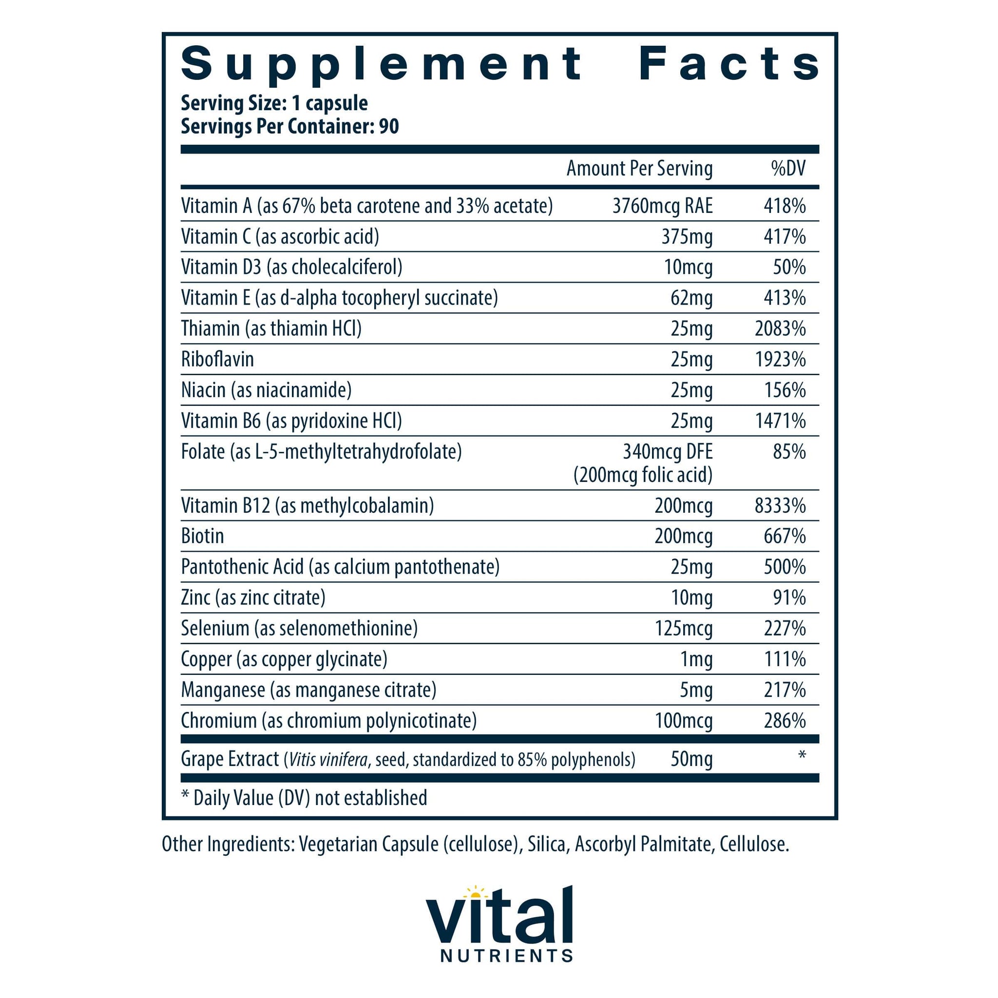 Vital Nutrients Minimal and Essential