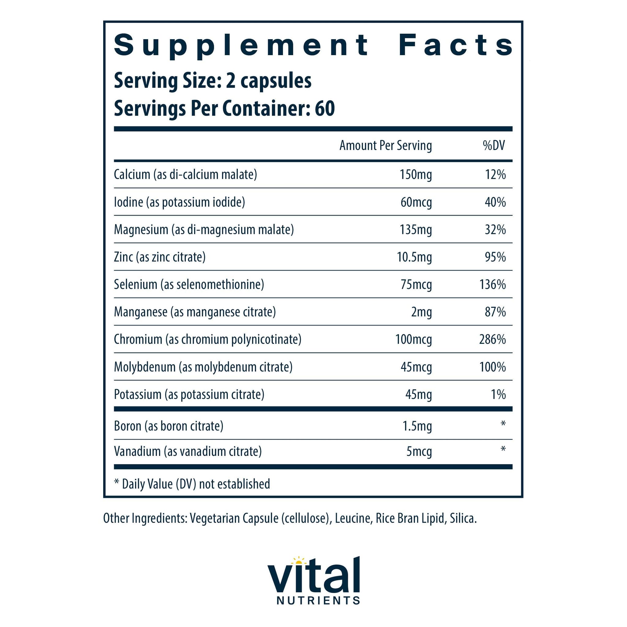 Vital Nutrients Multi-Minerals (without Copper & Iron)