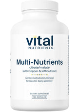 Vital Nutrients Multi-Nutrients Citrate/Malate with Copper, without Iron (Formerly Multi-Nutrients 2)