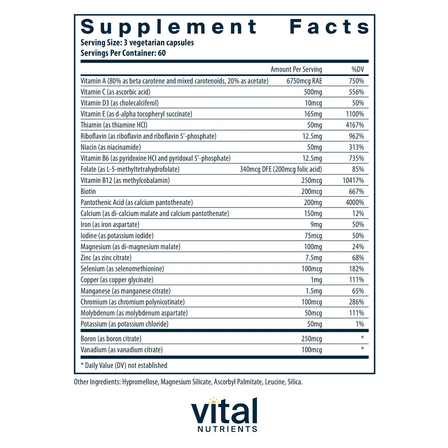 Vital Nutrients Multi-Nutrients (with Iron & Iodine)