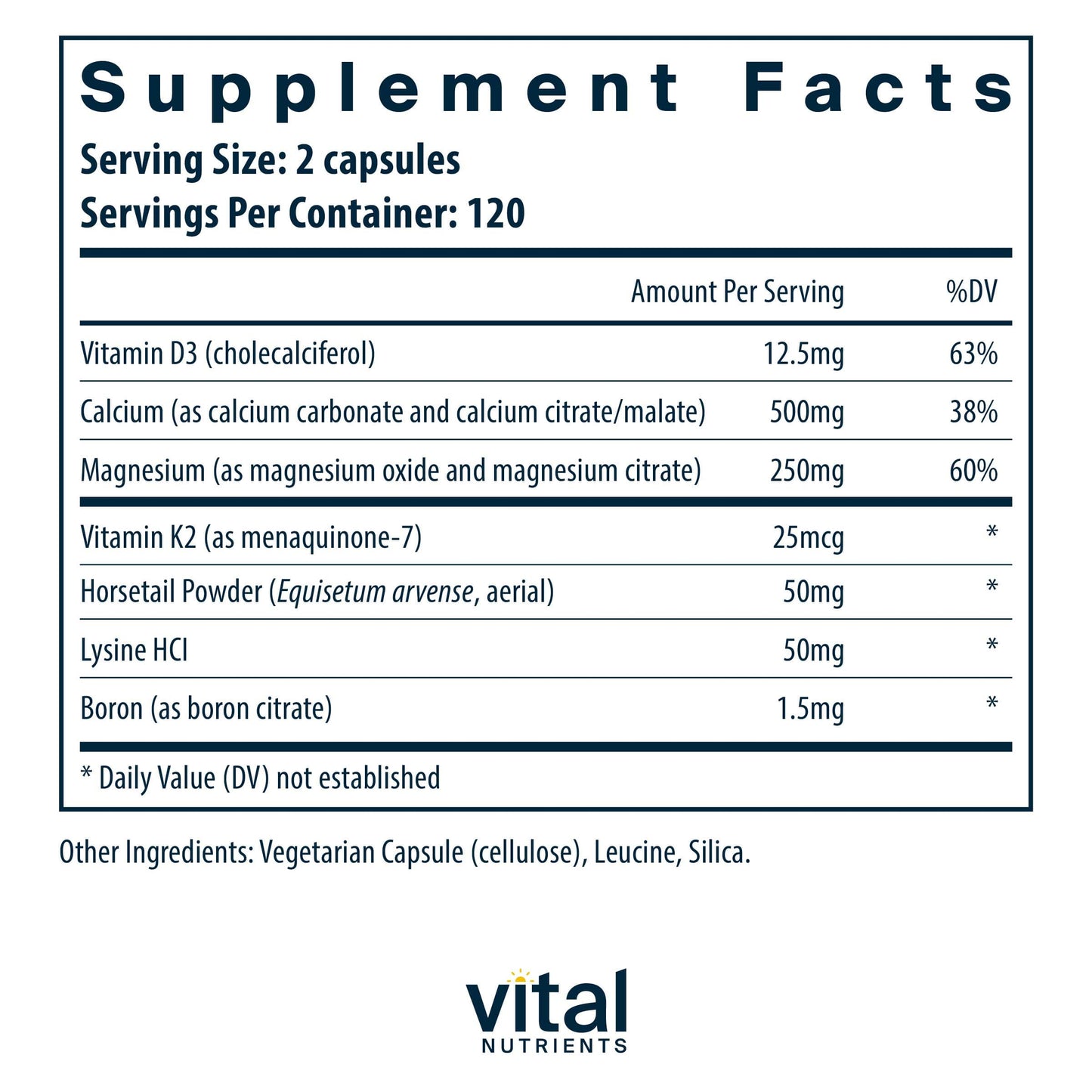Vital Nutrients Osteo-Nutrients II (with Vitamins D3 + K2-7)