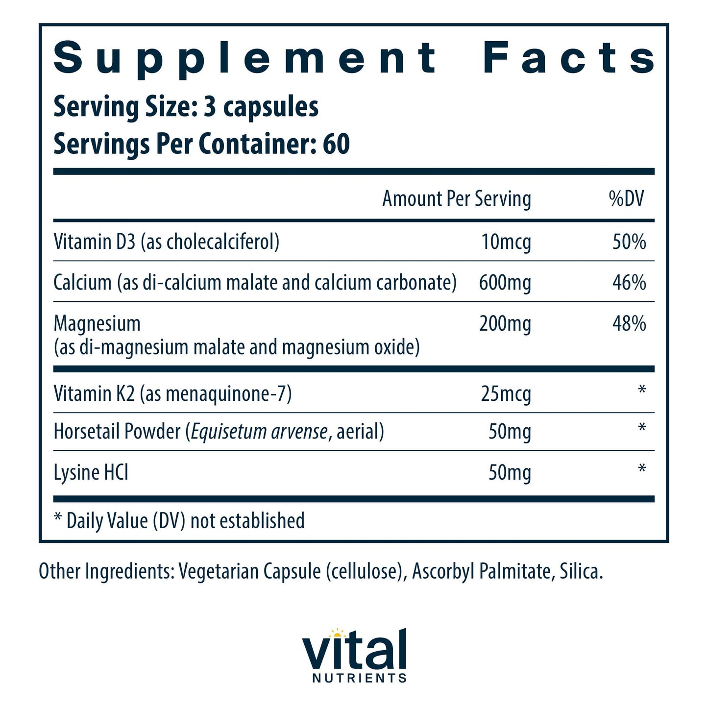 Vital Nutrients Osteo-Nutrients (with Vitamins D3 and K2-7)