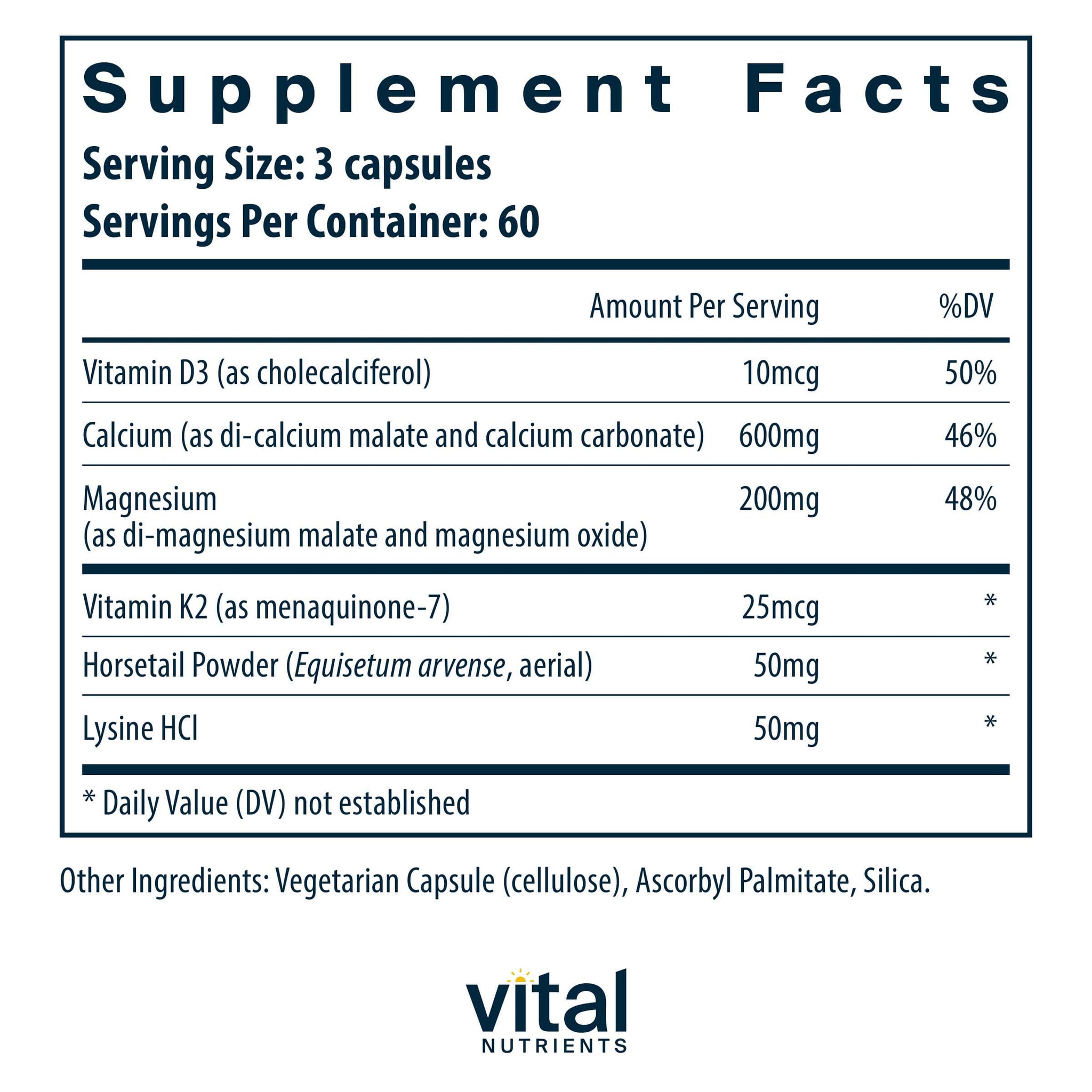 Vital Nutrients Osteo-Nutrients (with Vitamins D3 and K2-7)