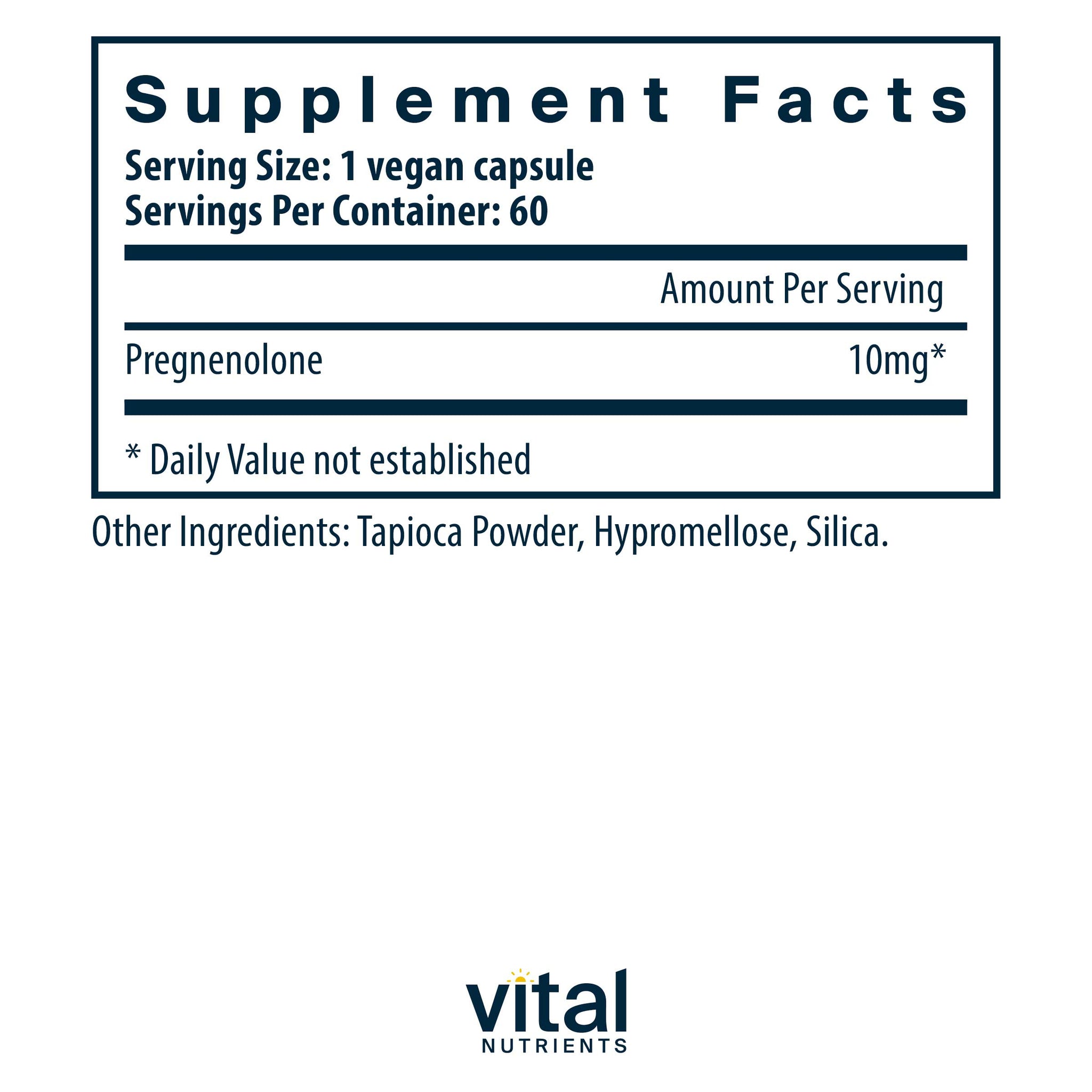 Vital Nutrients Pregnenolone 10mg