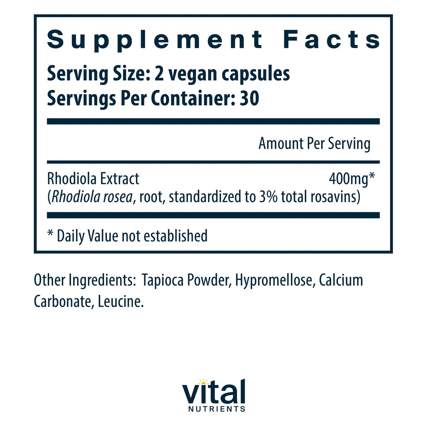 Vital Nutrients Rhodiola Rosea 3%