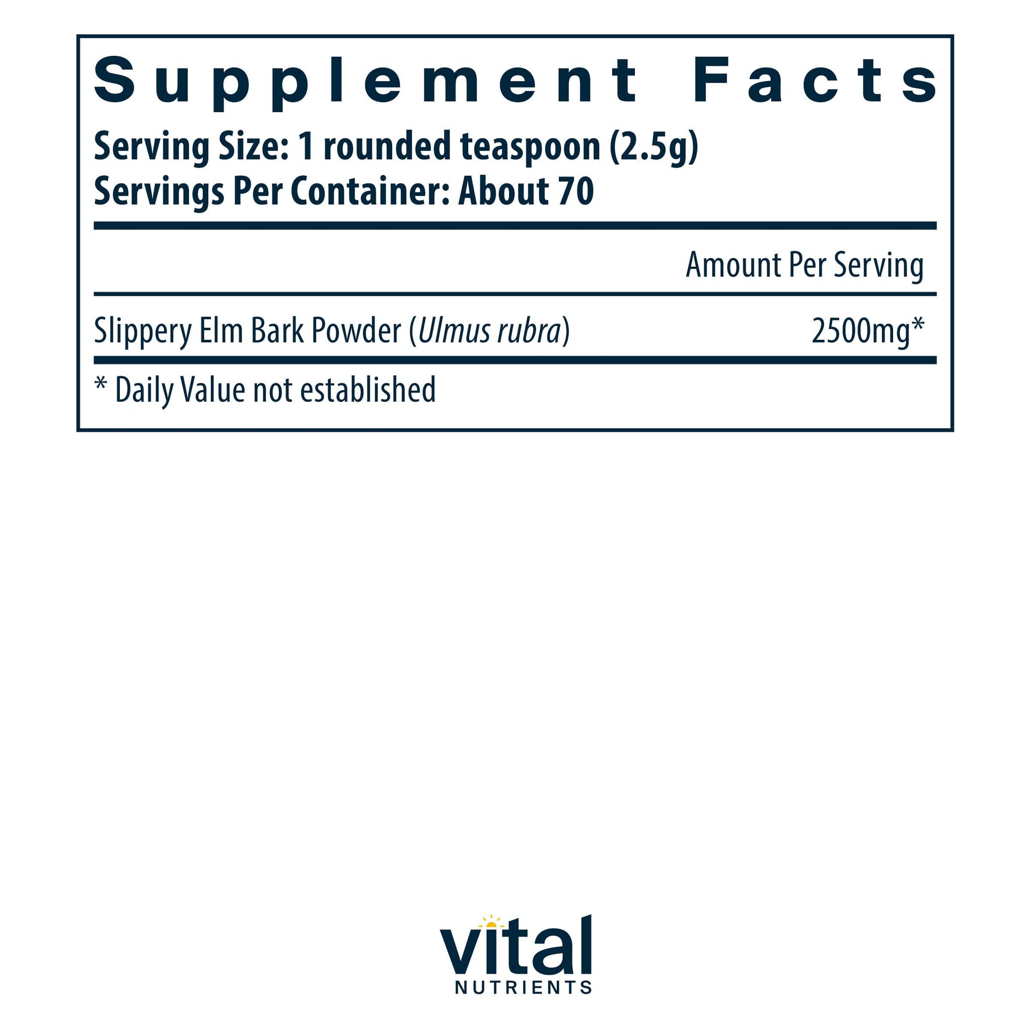Vital Nutrients Slippery Elm Bark Powder