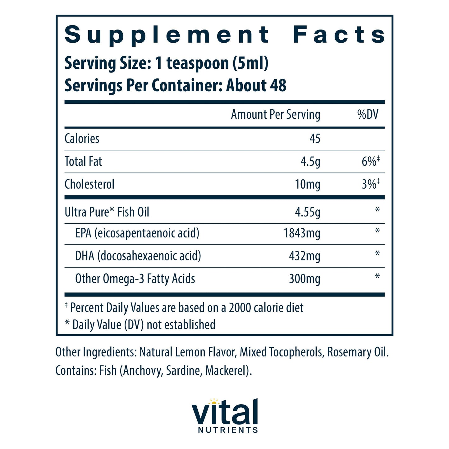 Vital Nutrients Ultra Pure® Fish Oil 2600