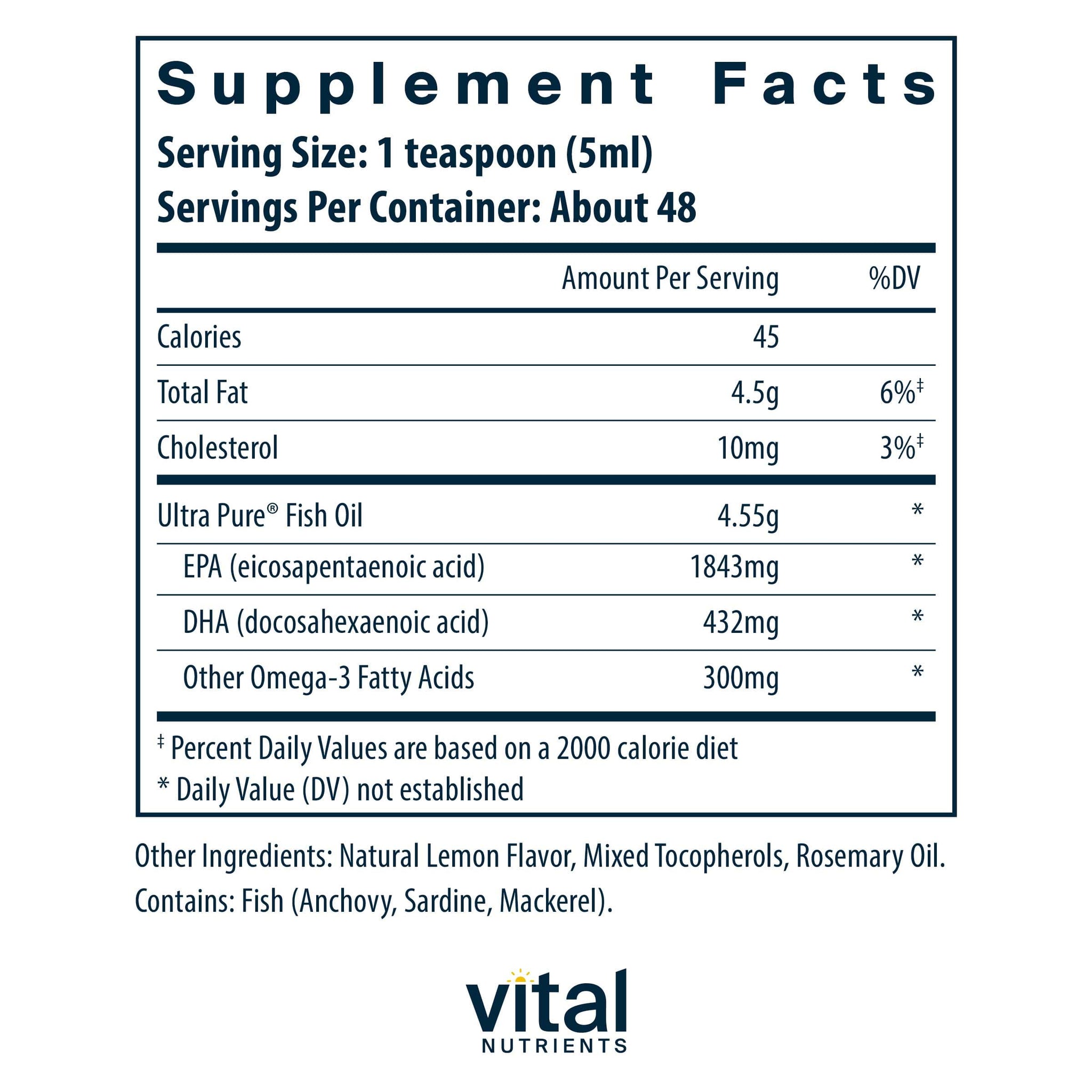 Vital Nutrients Ultra Pure® Fish Oil 2600