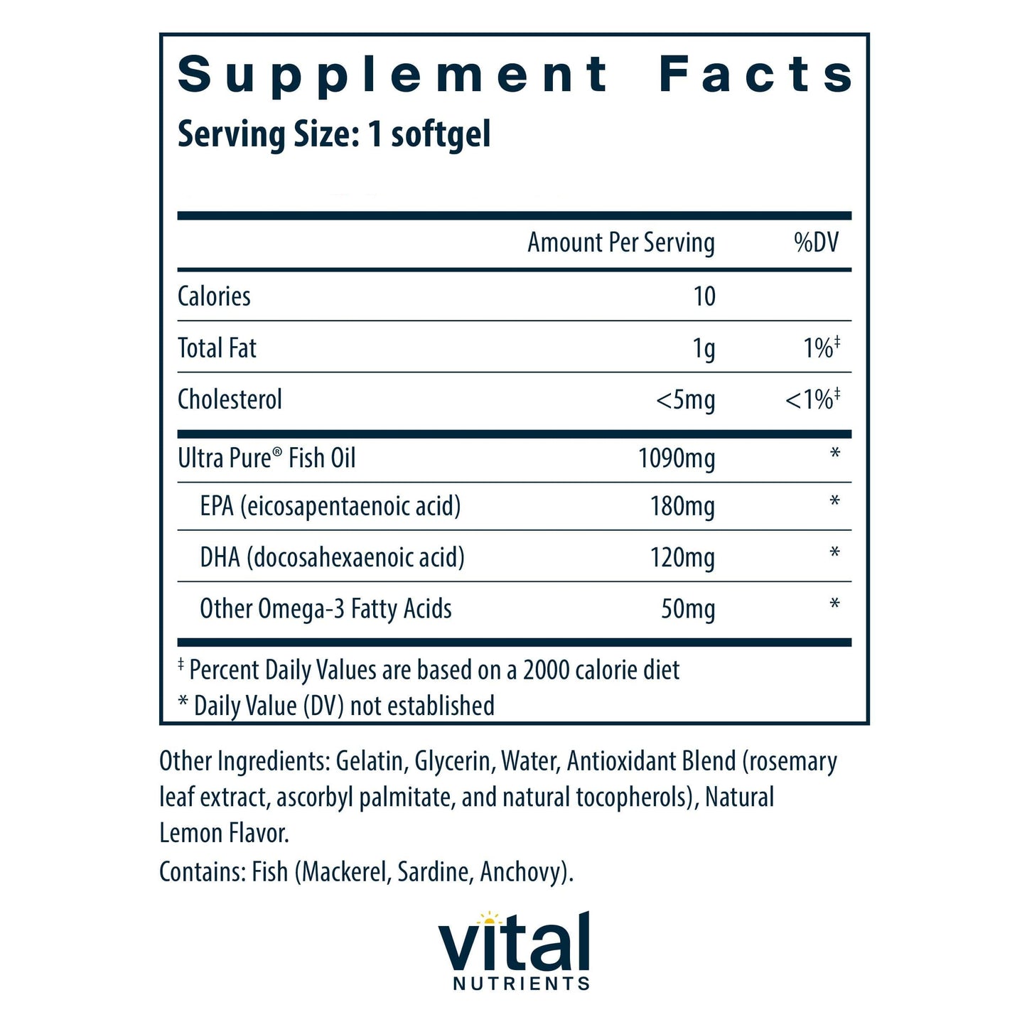 Vital Nutrients Ultra Pure® Fish Oil 350