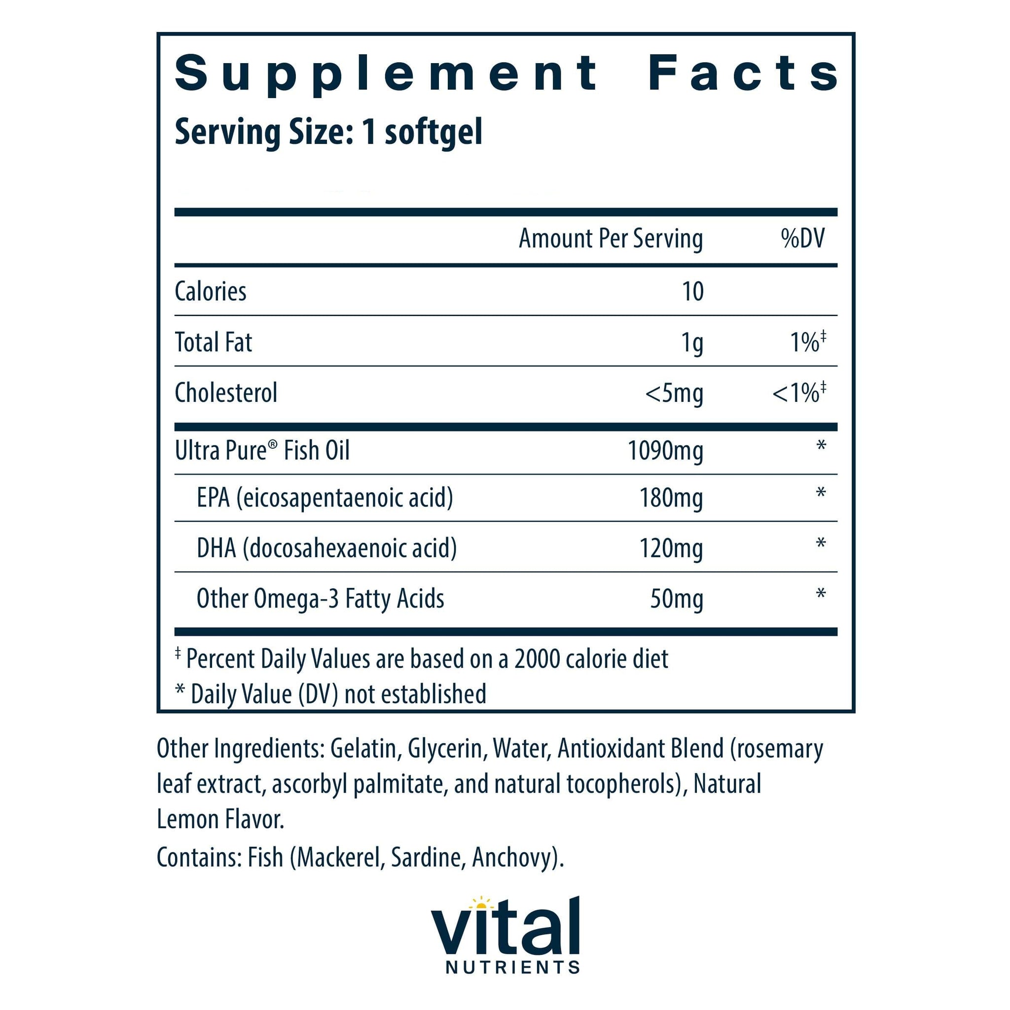 Vital Nutrients Ultra Pure® Fish Oil 350