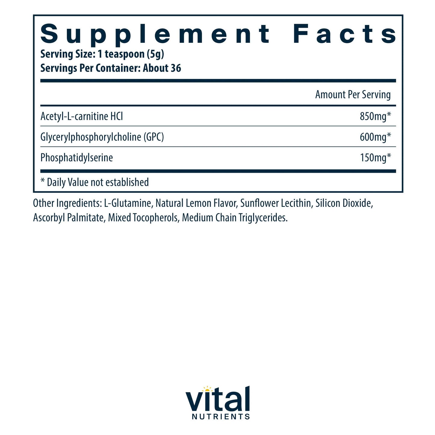 Vital Nutrients Vital Brain Powder™ Lemon