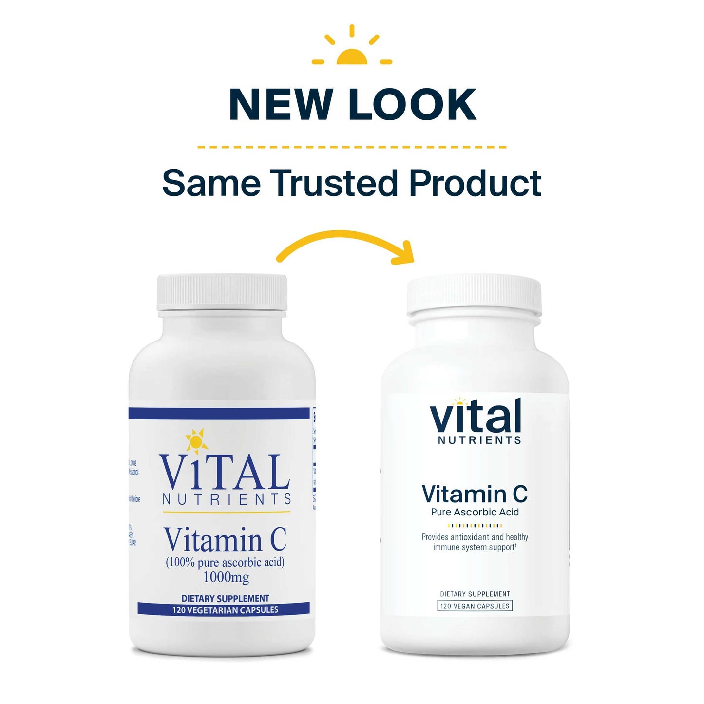 Vital Nutrients Vitamin C Veg Caps (100% Pure Ascorbic Acid)
