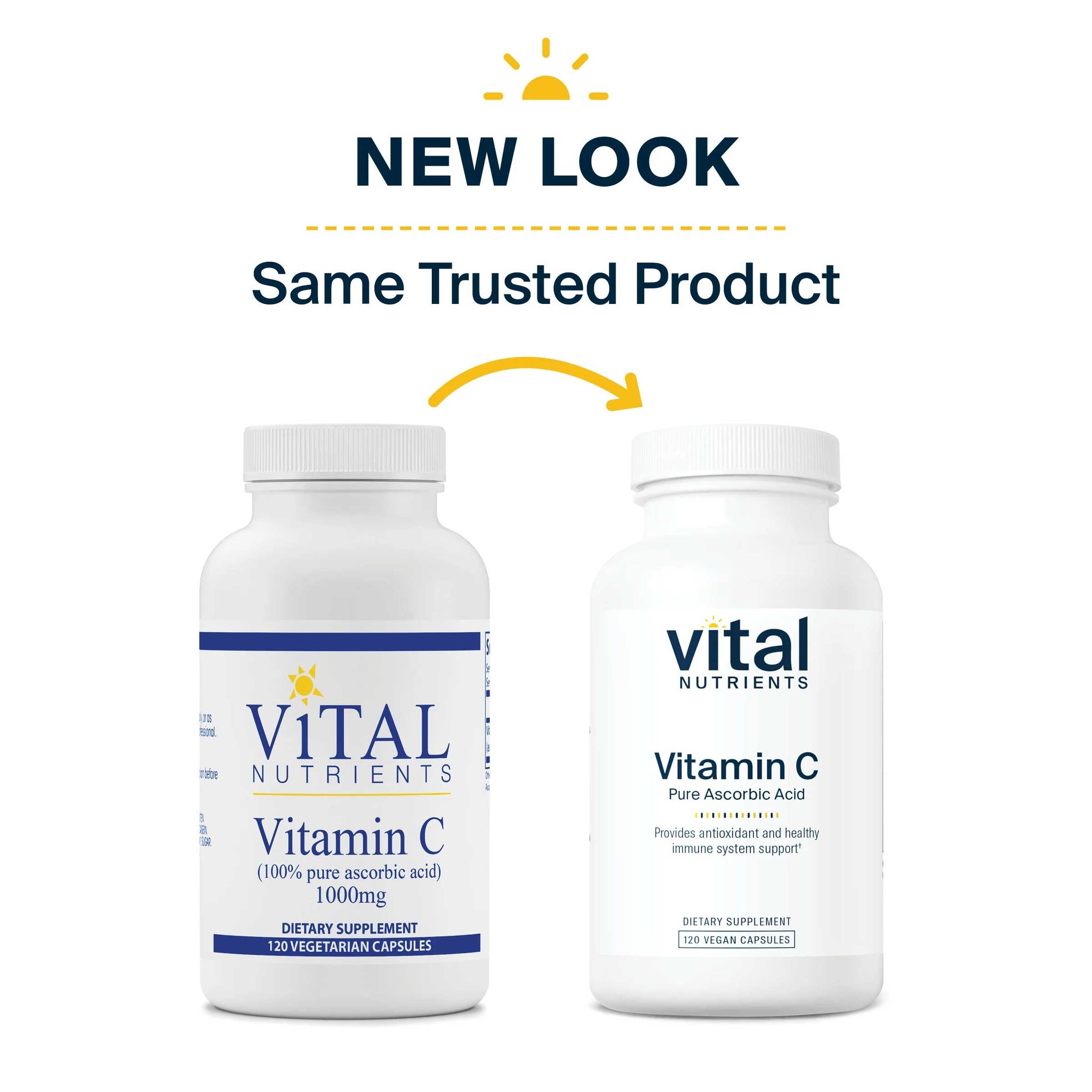 Vital Nutrients Vitamin C Veg Caps (100% Pure Ascorbic Acid)