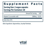 Vital Nutrients Vitamin C Veg Caps (100% Pure Ascorbic Acid)