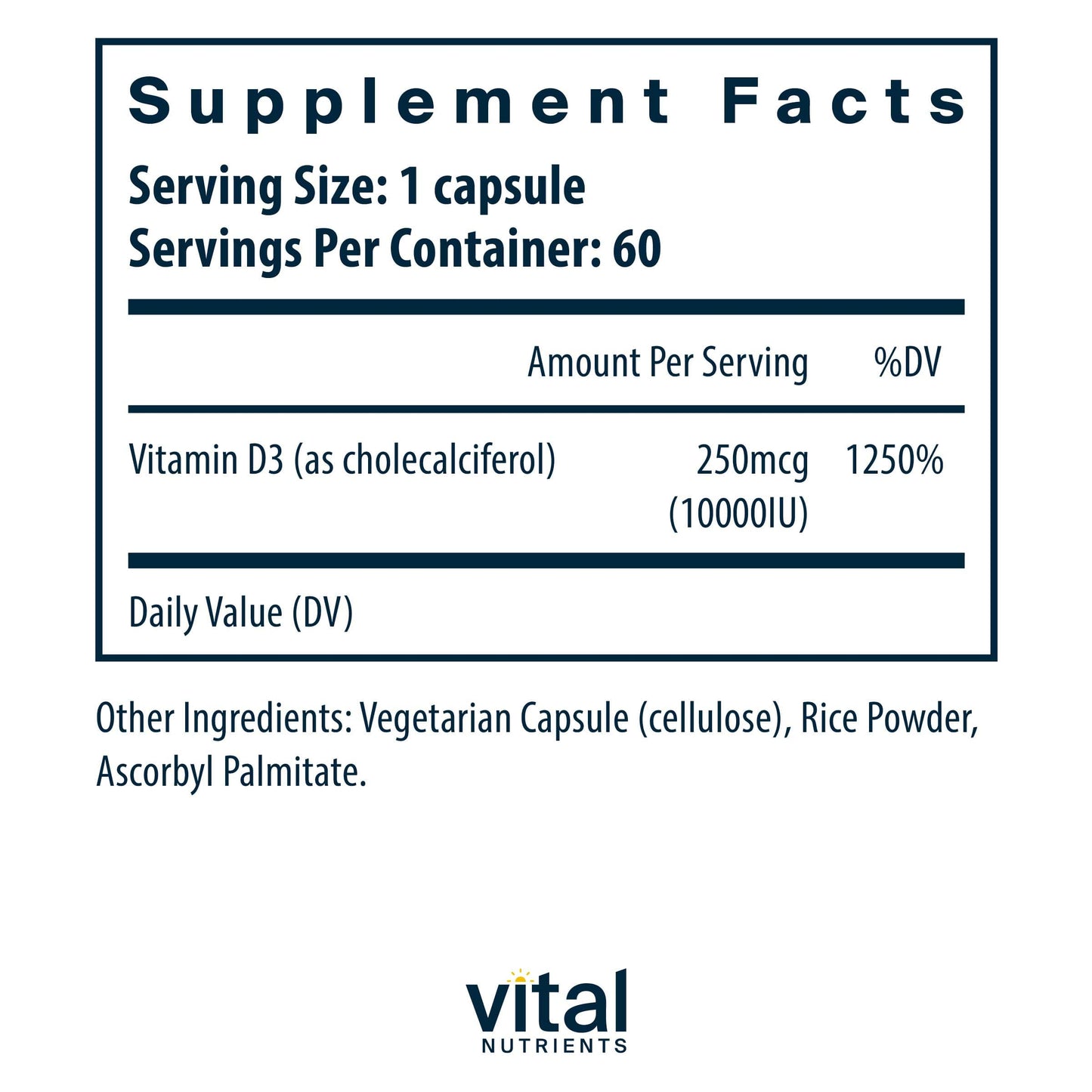 Vital Nutrients Vitamin D3 10,000IU