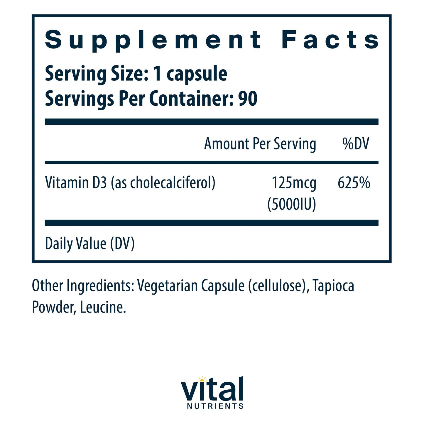 Vital Nutrients Vitamin D3 5000 IU