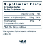 Vital Nutrients Vitamin E 400 IU (with mixed tocopherols)