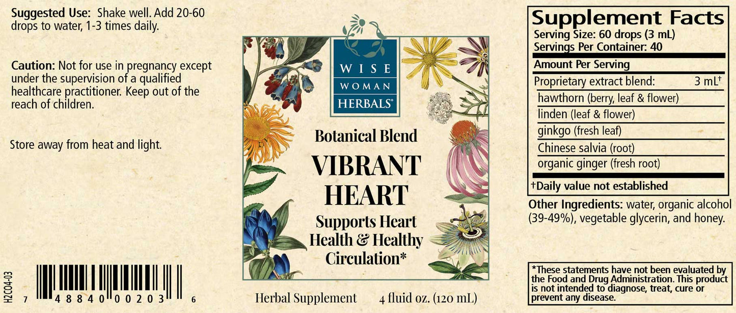 Wise Woman Herbals Vibrant Heart (Formerly Hawthorn & Linden Tonic)