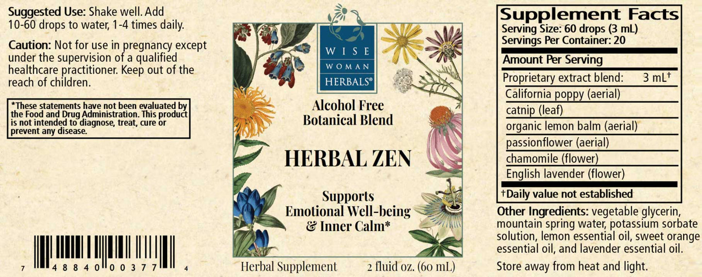Wise Woman Herbals Herbal Zen (Formerly Kalmerite Glycerite)