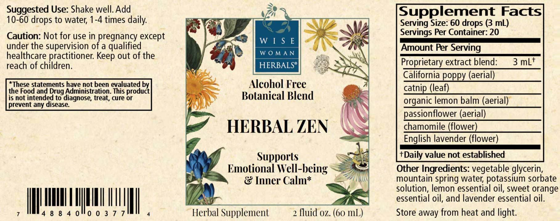 Wise Woman Herbals Herbal Zen (Formerly Kalmerite Glycerite)