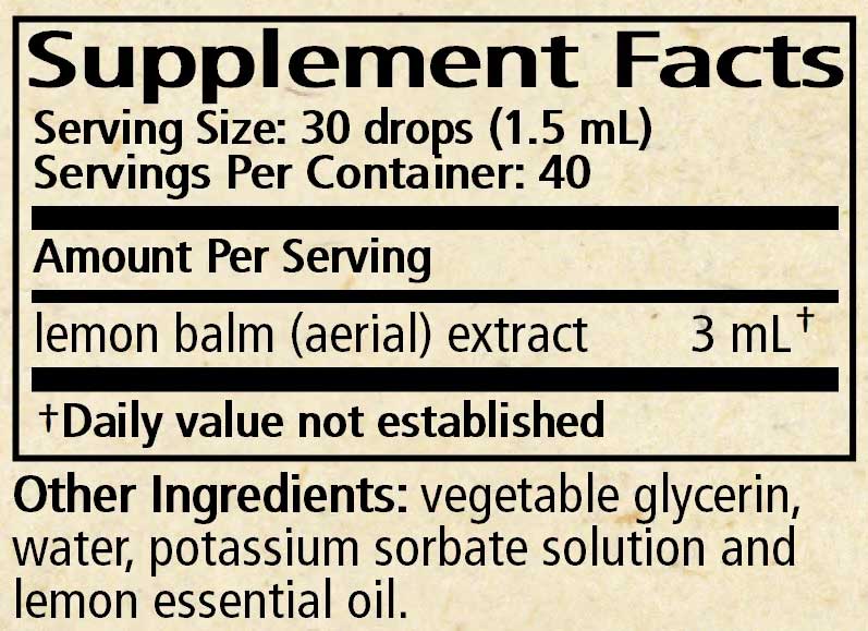 Wise Woman Herbals Lemon Balm (Formerly Melissa/ Lemon Balm Glycerite)