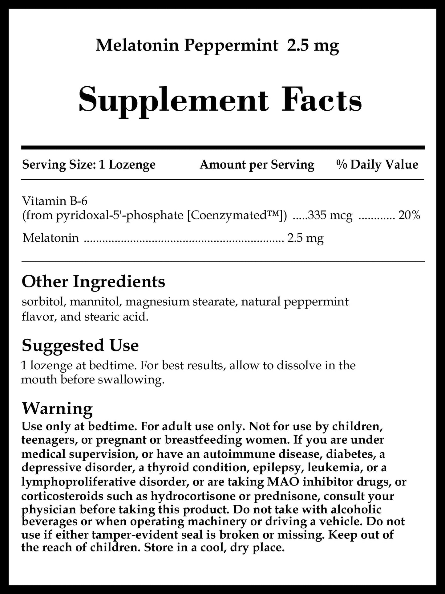 Source Naturals Melatonin Peppermint 2.5 mg